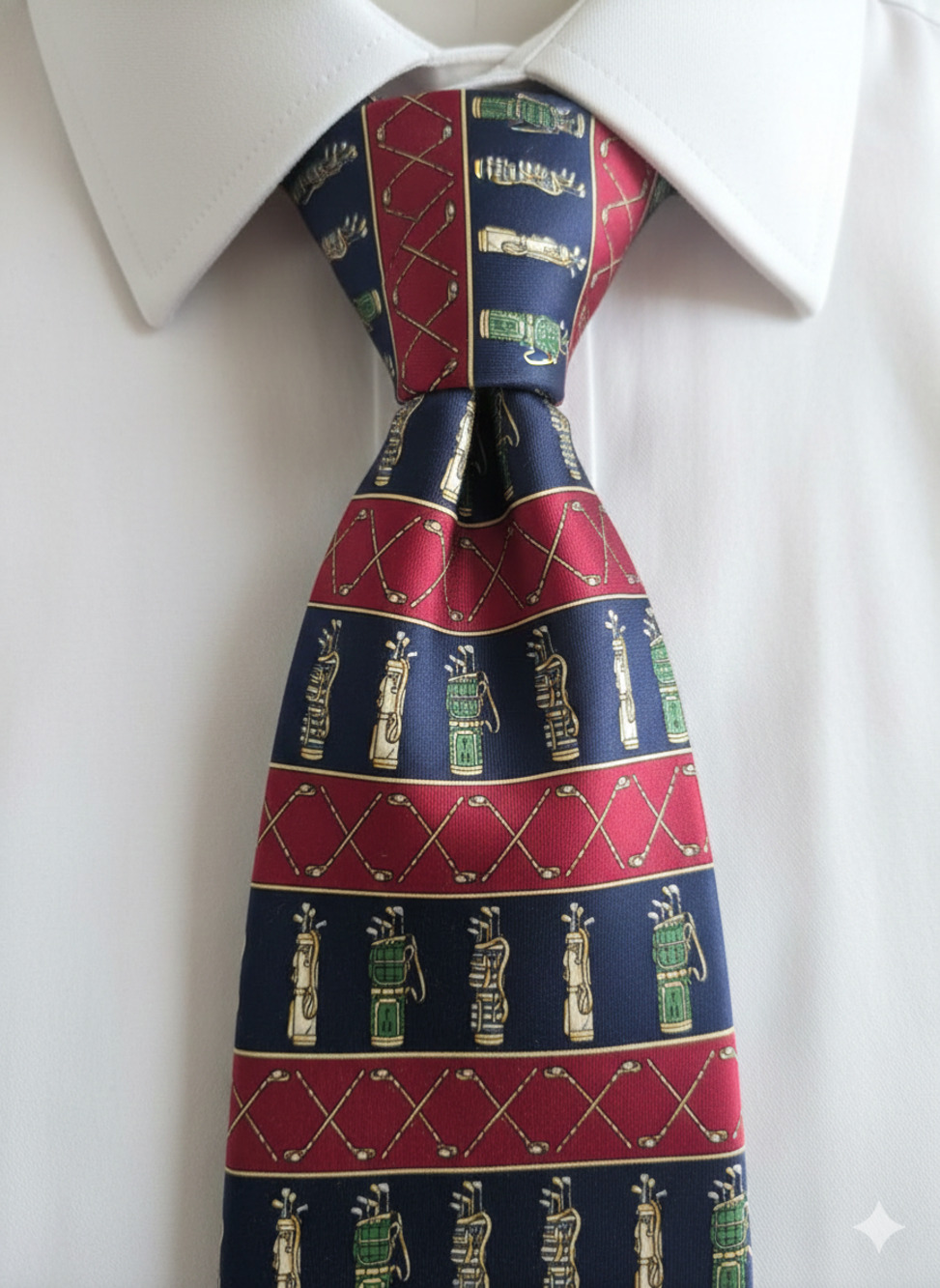 Tommy Hilfiger red blue golf club bag stripe tie - 58"